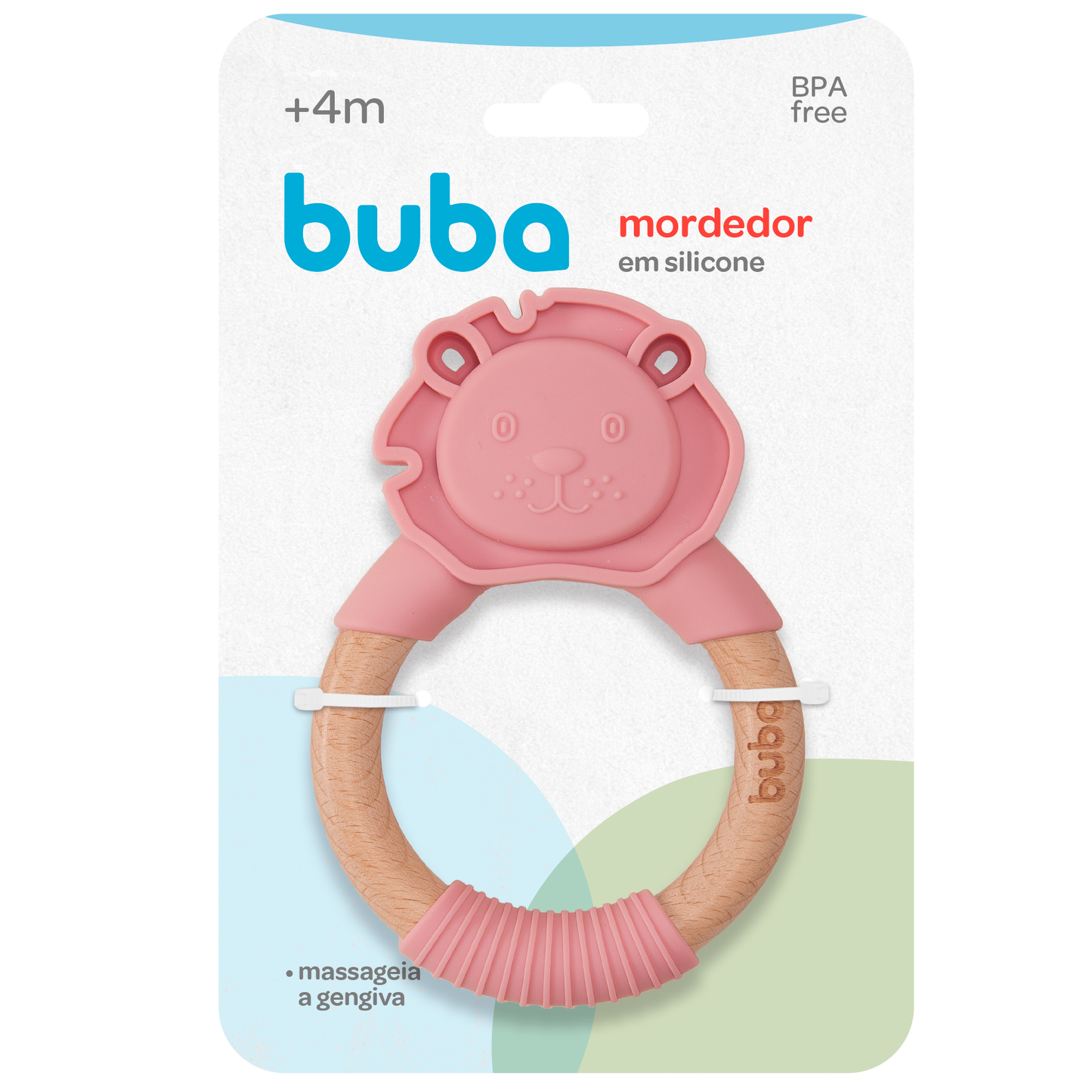 MORDEDOR LEAO EM SILICONE ROSA