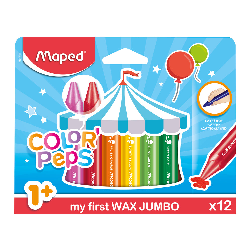 GIZ DE CERA COLORPEPS JUMBO 12 CORES