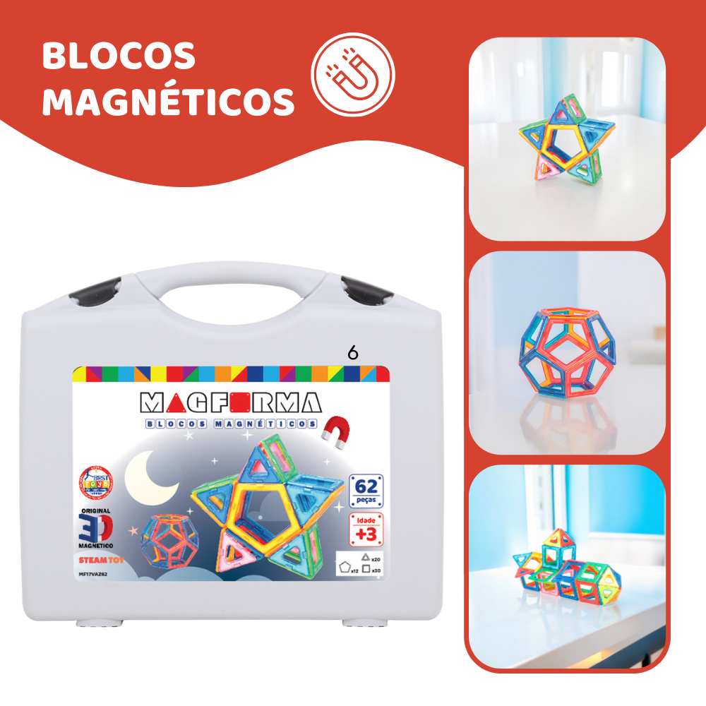 MAGFORMA BLOCOS MAGNÉTICOS - 62 PEÇAS