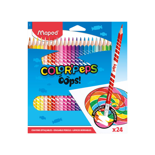 LÁPIS DE COR COLORPEPS OOPS APAGAVEL 24 CORES