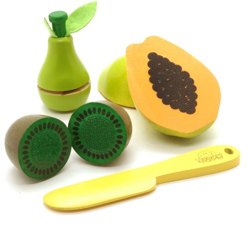 COLEÇÃO COMIDINHAS -KIT FRUTINHAS COM CORTE (MAMAO, PERA E KIWI