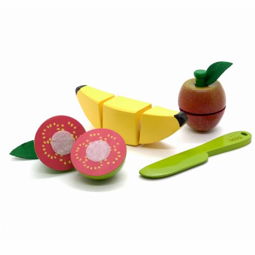 COLEÇÃO COMIDINHAS KIT FRUTINHAS COM CORTE  -BANANA, GOIABA E QUIUÍ